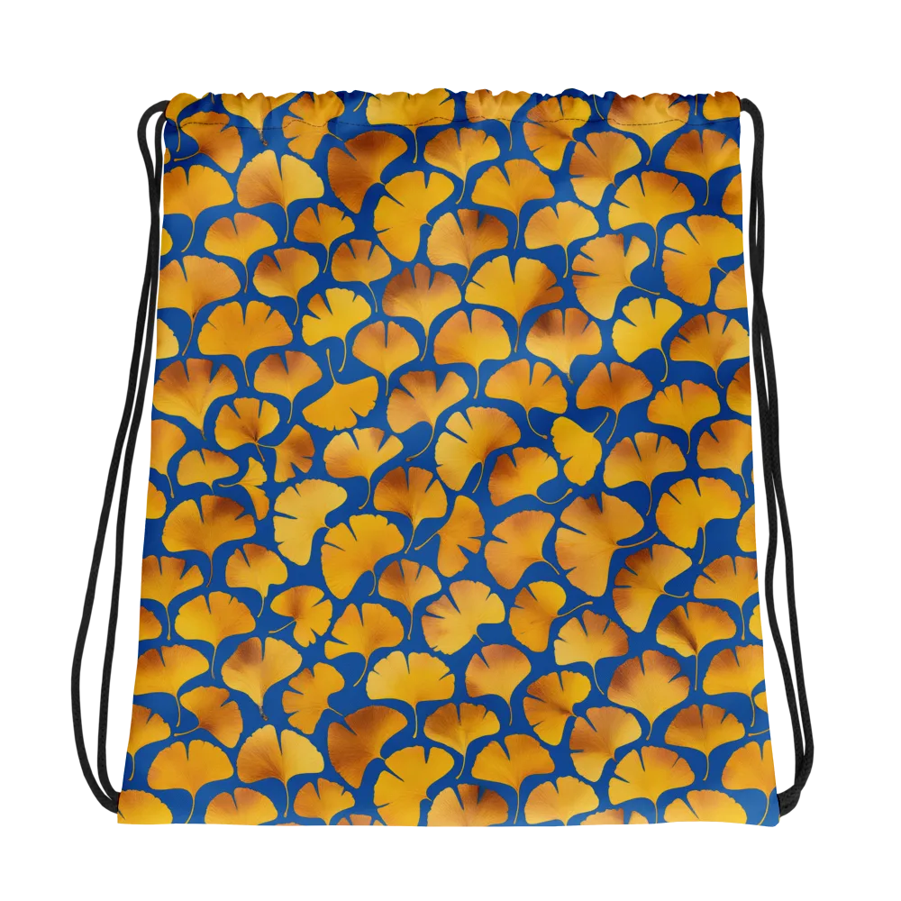 Blue Ginkgo on Drawstring Bag — Photo
