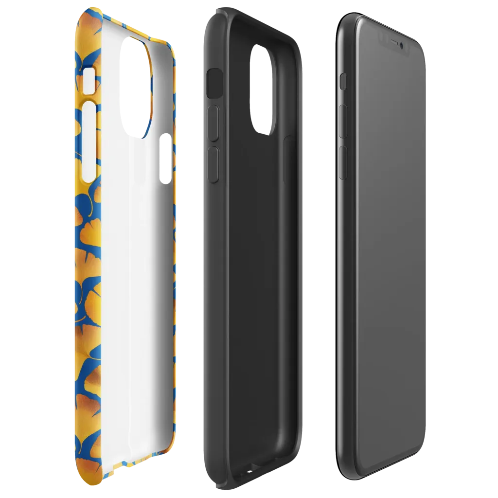 Blue Ginkgo on Tough Case for iPhone® — Right