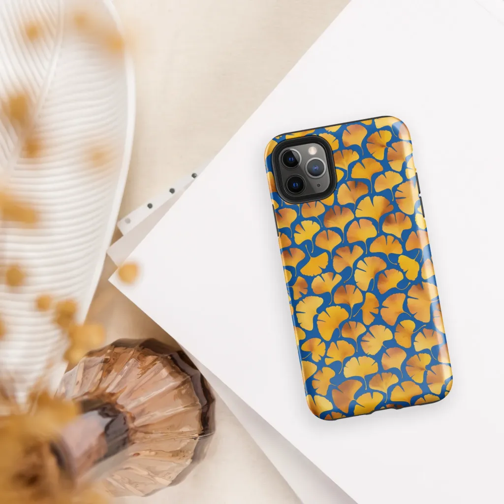 Blue Ginkgo on Tough Case for iPhone® — Front