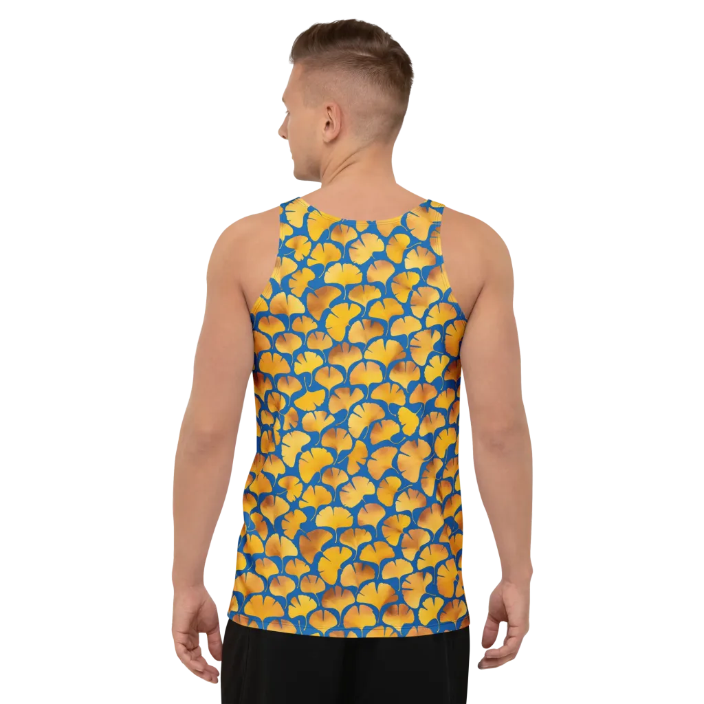 Blue Ginkgo on Men's Tank Top — Back