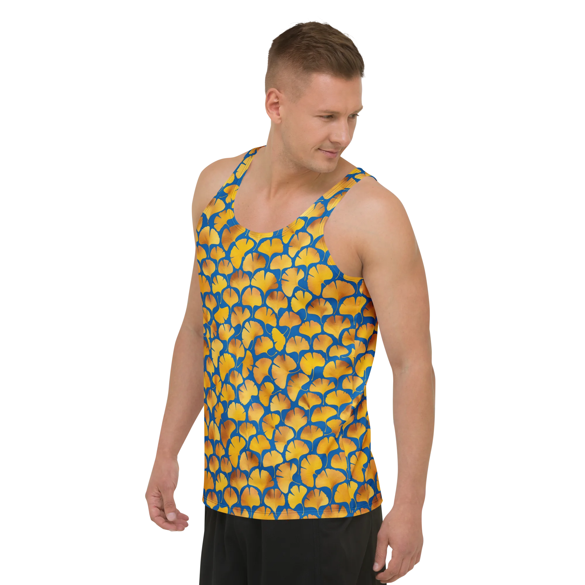 Blue Ginkgo on Men's Tank Top — Left Front