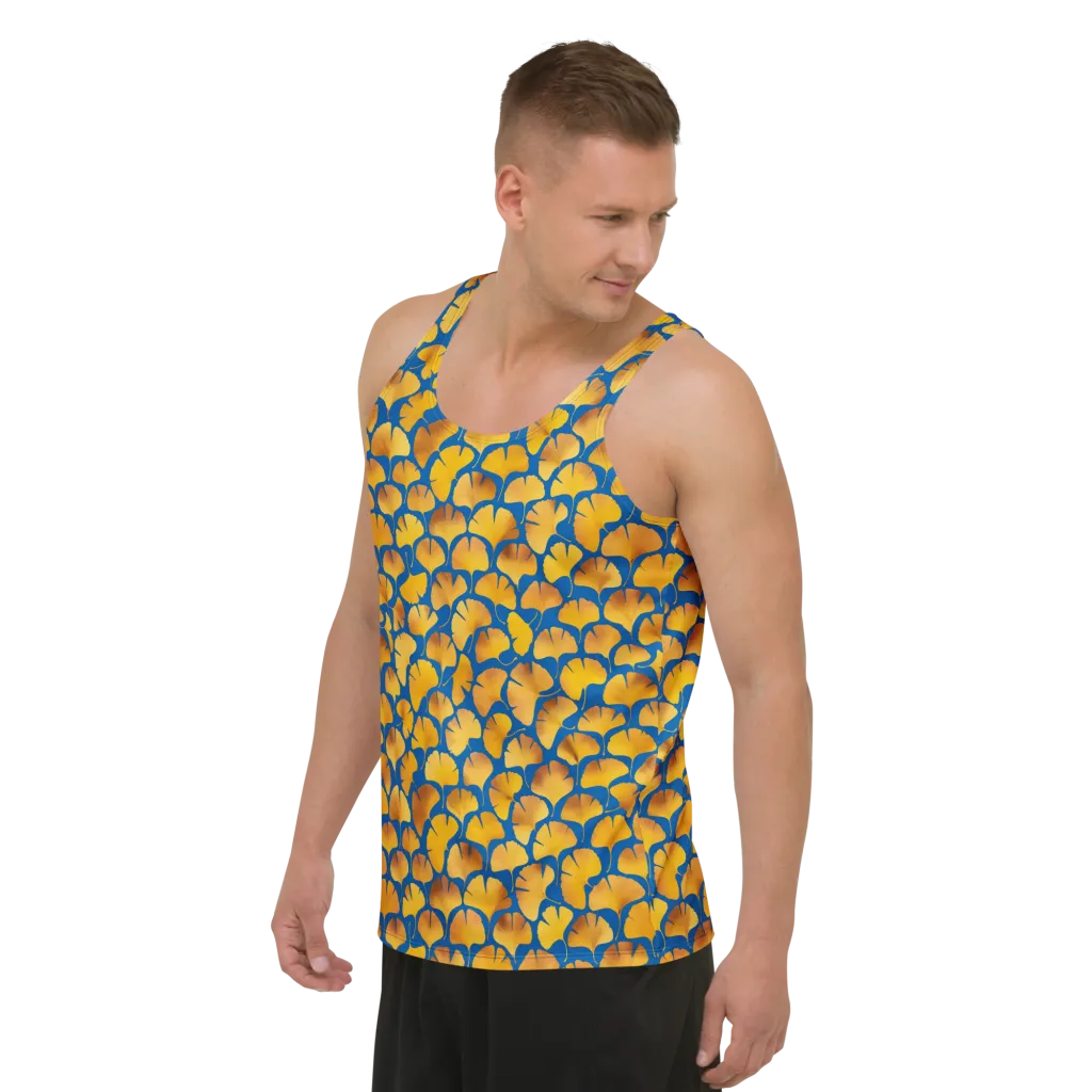 Blue Ginkgo on Men's Tank Top — Left Front