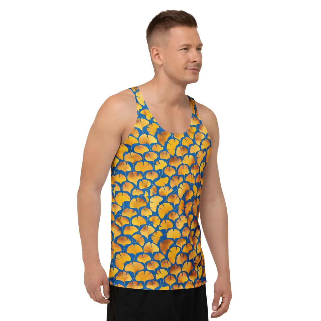 Blue Ginkgo on Men's Tank Top — Right Front