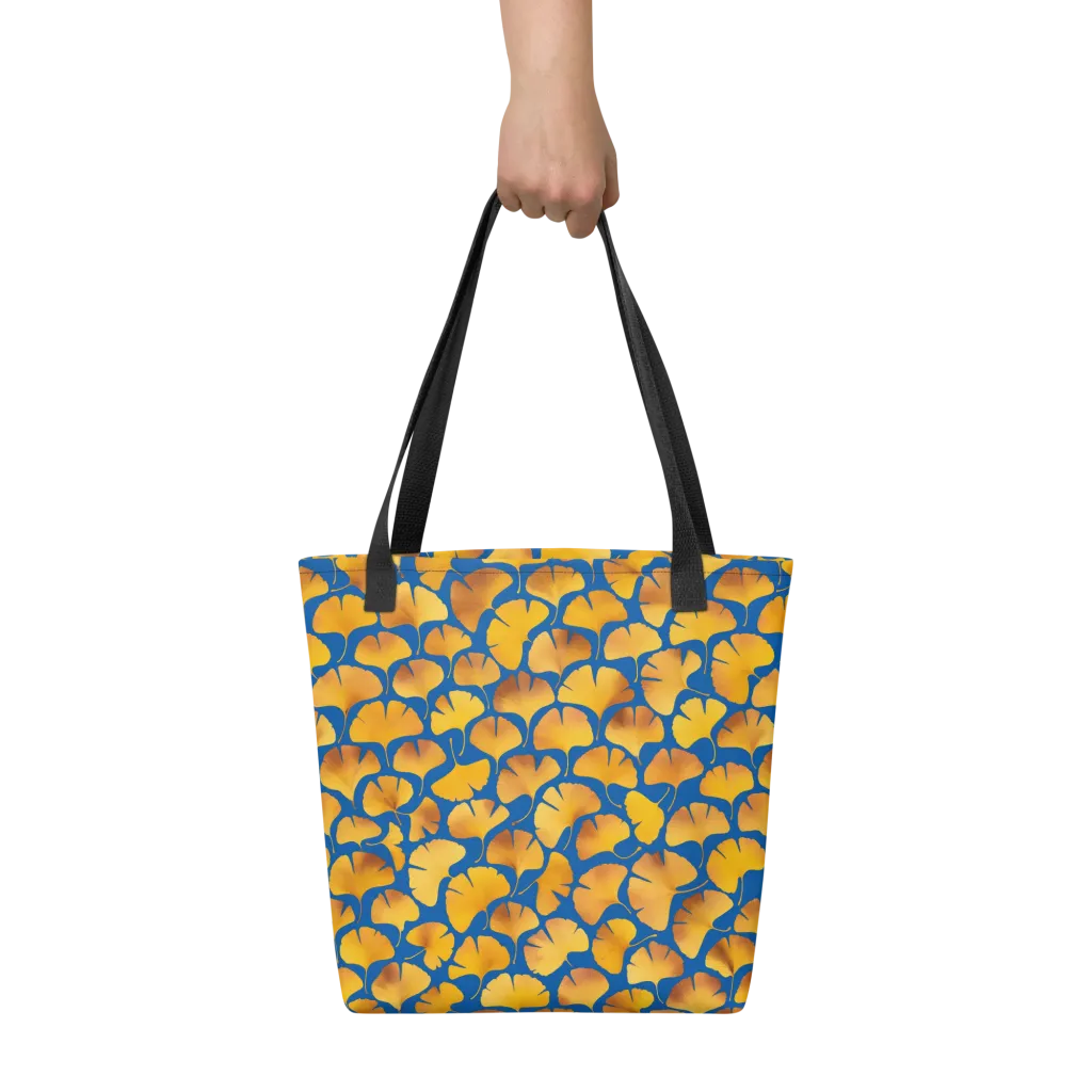Blue Ginkgo on Tote Bag — Front