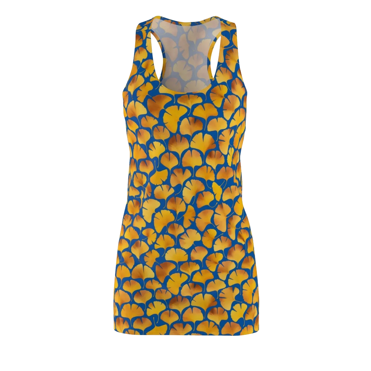 Blue Ginkgo on Racerback Dress — Front