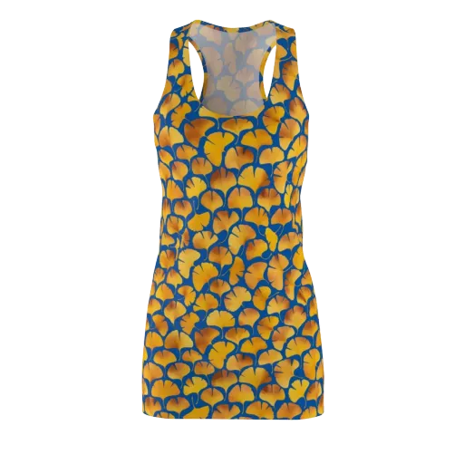 Blue Ginkgo on a Racerback Dress