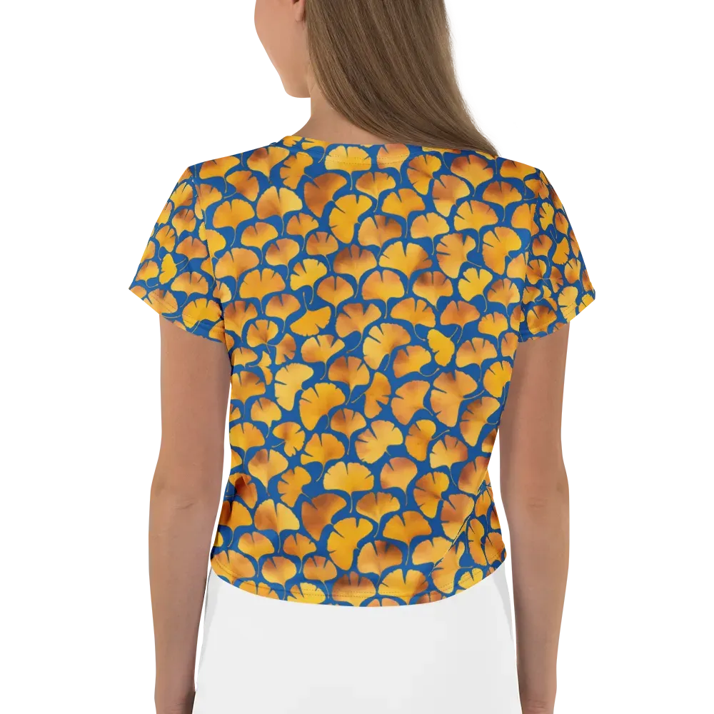 Blue Ginkgo on Crop Tee — Back
