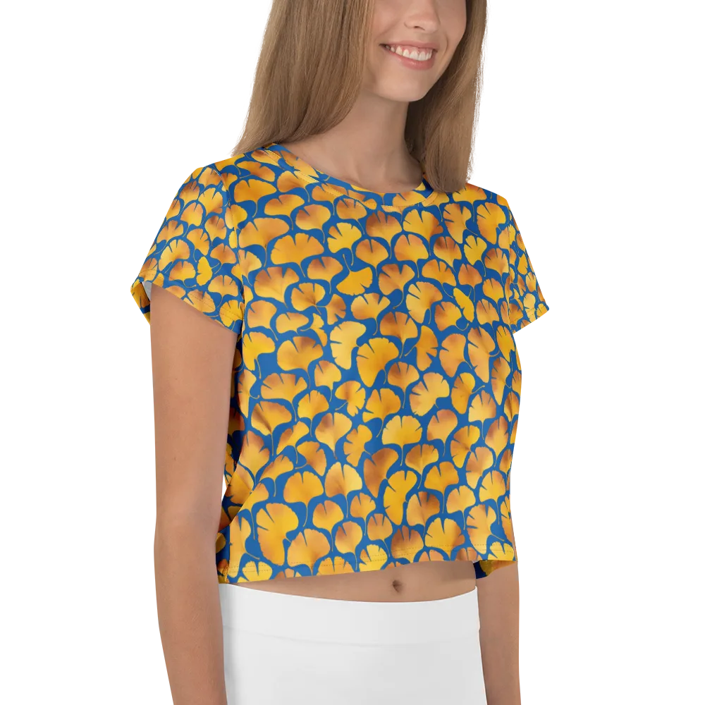 Blue Ginkgo on Crop Tee — Right