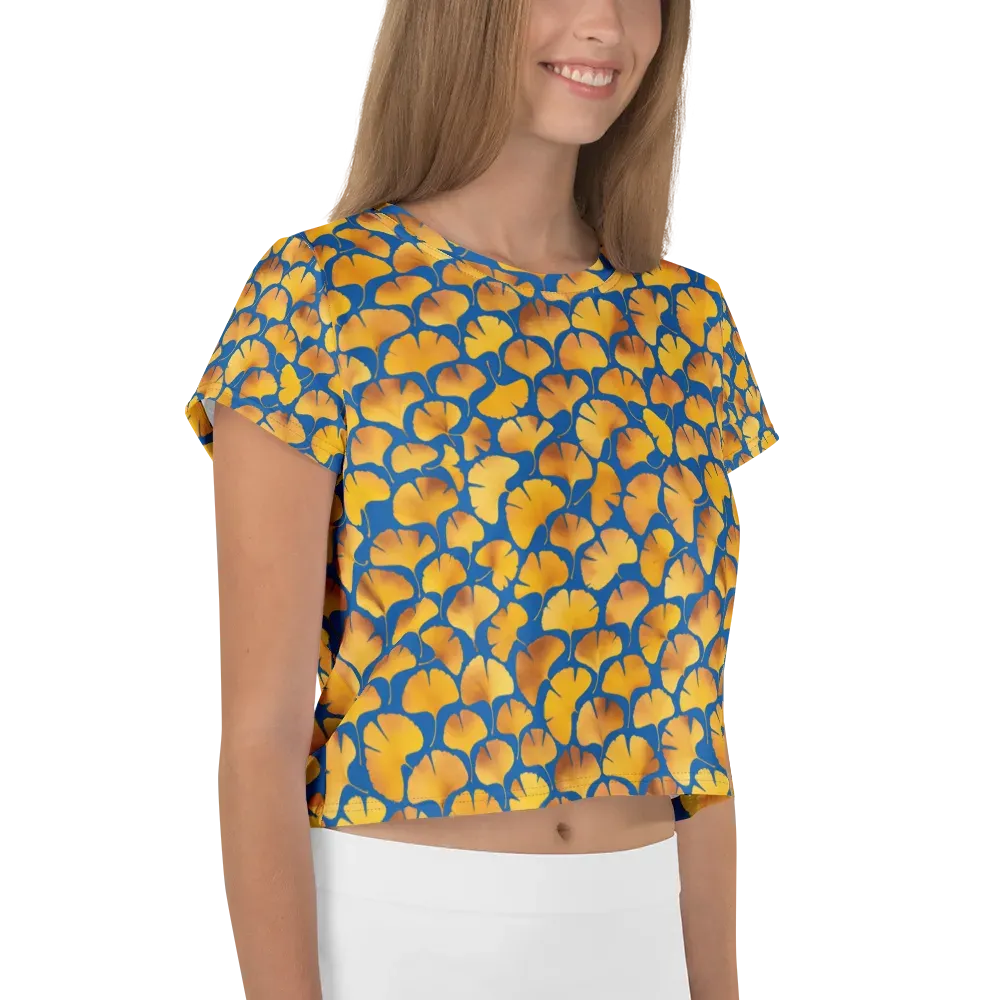 Blue Ginkgo on Crop Tee — Right