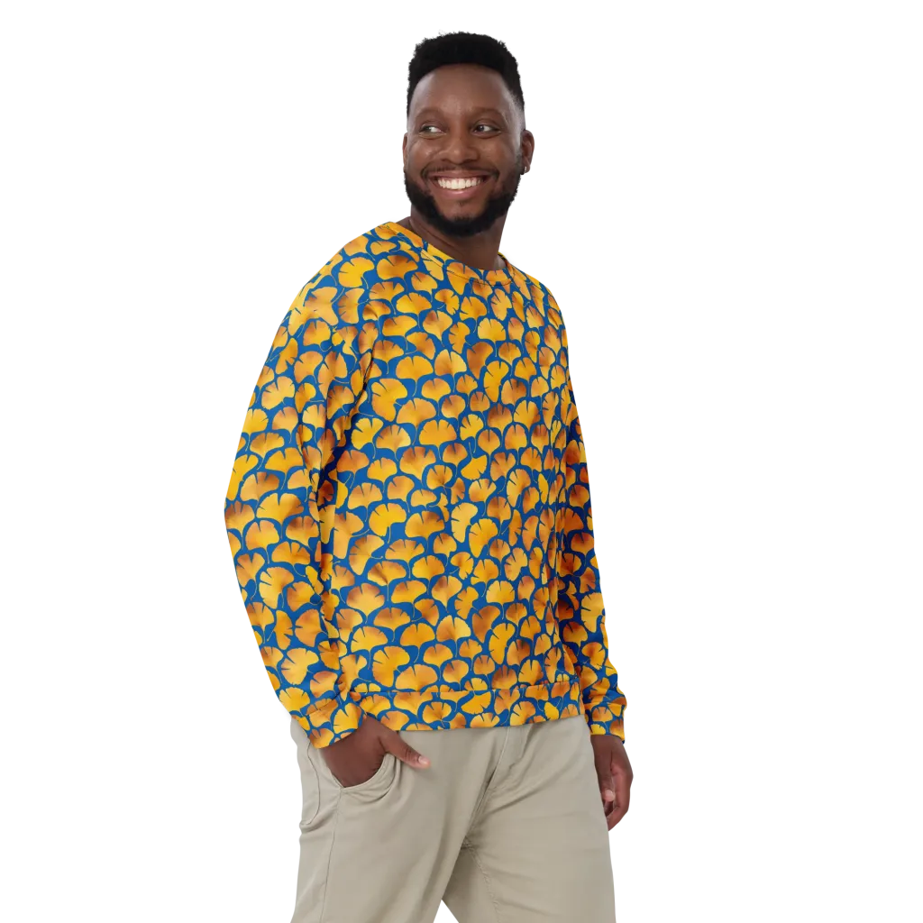 Blue Ginkgo on Sweatshirt — Front