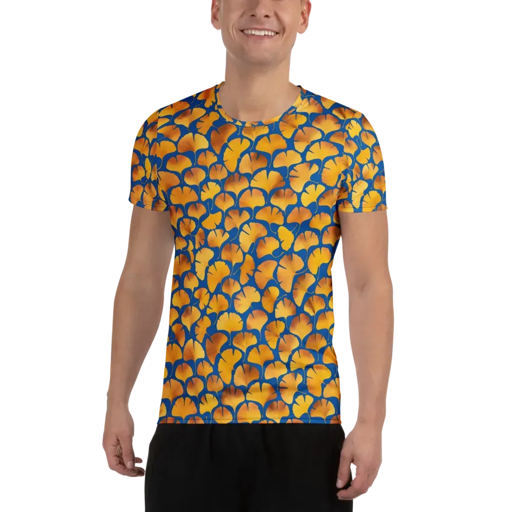 Blue Ginkgo on Men's Athletic T-Shirt — Front