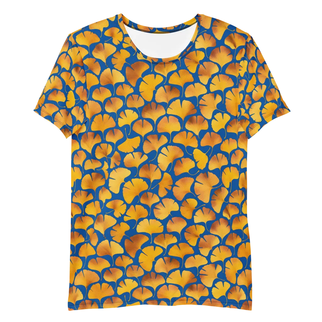 Blue Ginkgo on Men's Athletic T-Shirt — Front