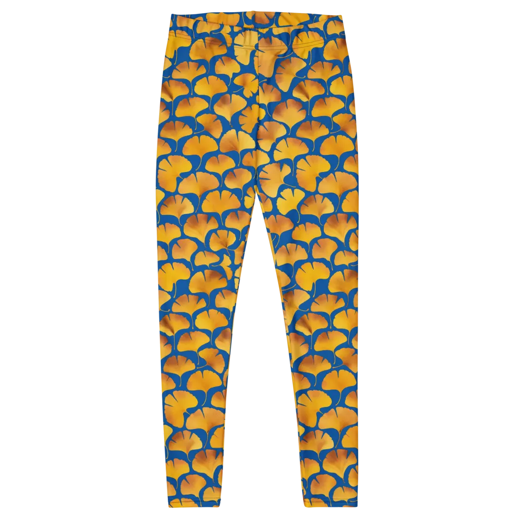 Blue Ginkgo on Leggings — Front
