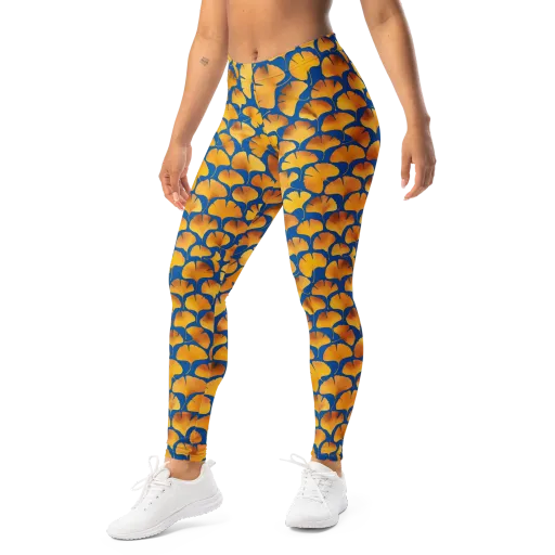 Blue Ginkgo on a Leggings