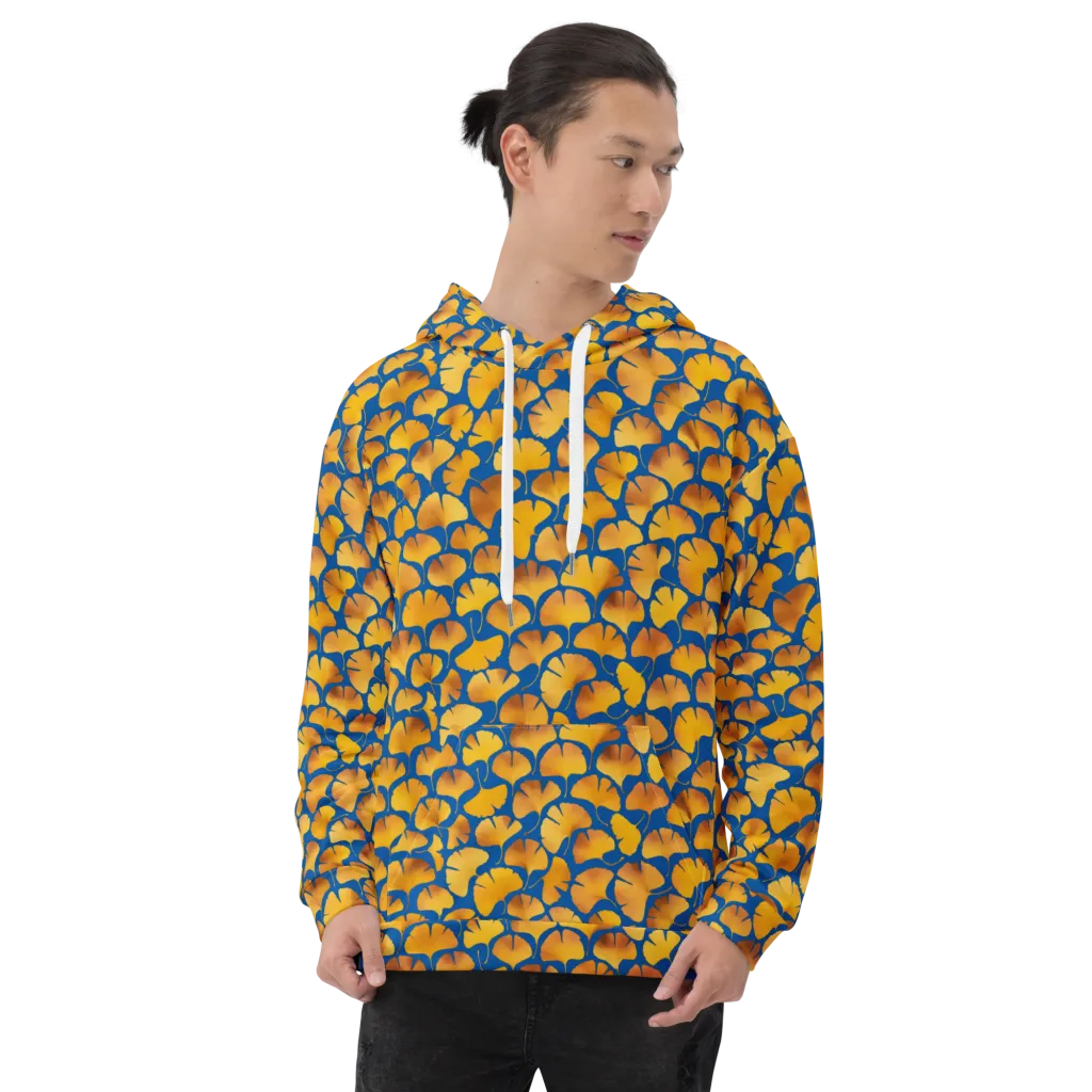 Blue Ginkgo on Hoodie — Front