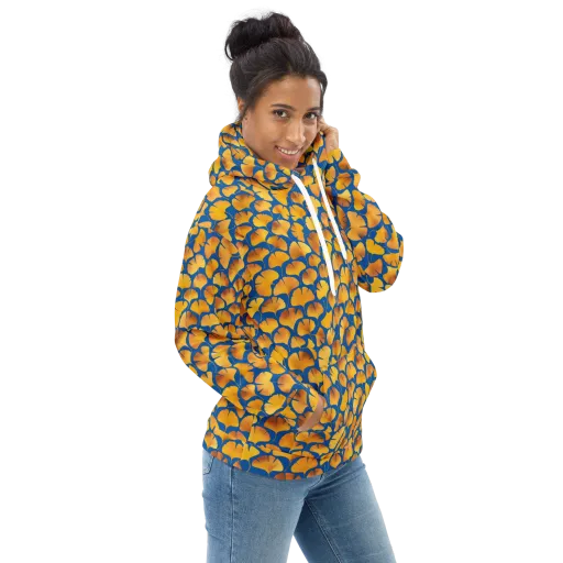 Blue Ginkgo on a Hoodie