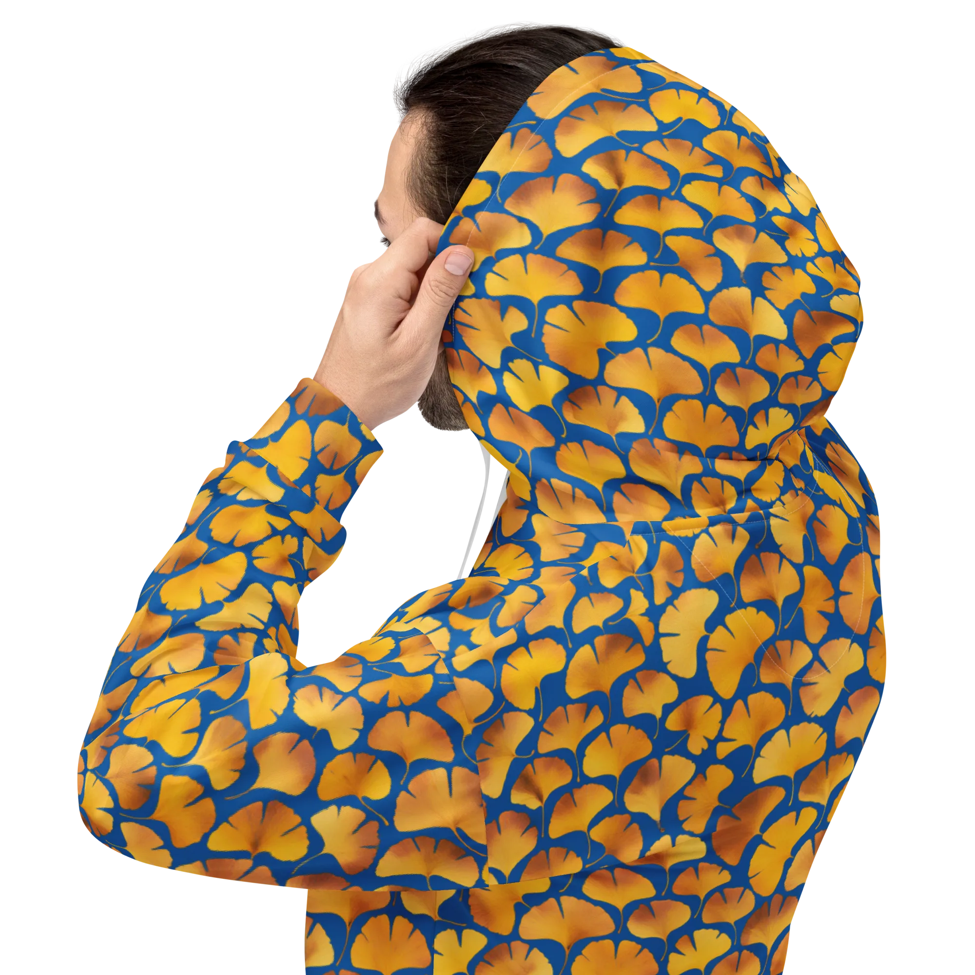 Blue Ginkgo on Hoodie — Back
