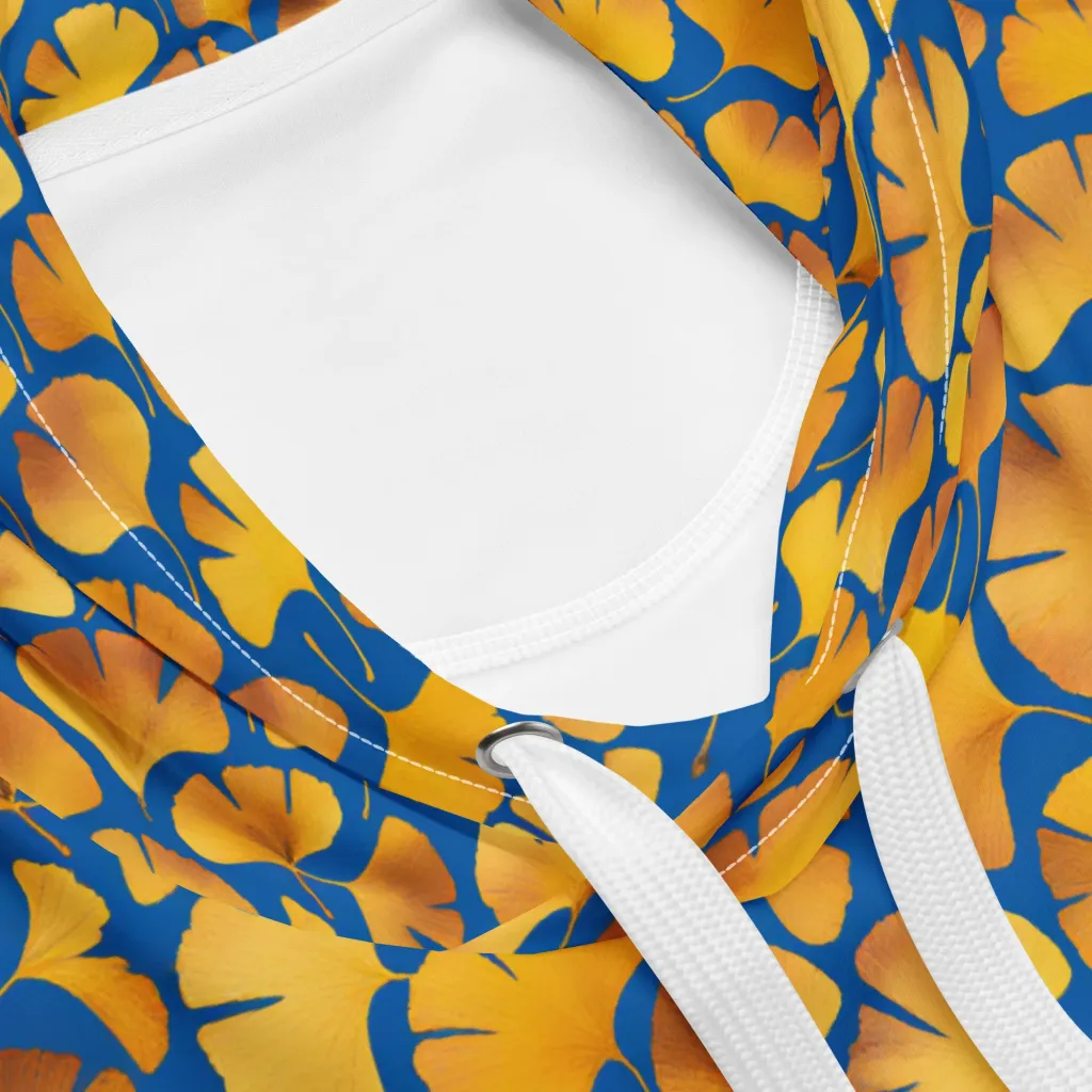 Blue Ginkgo on Hoodie — Product details 2