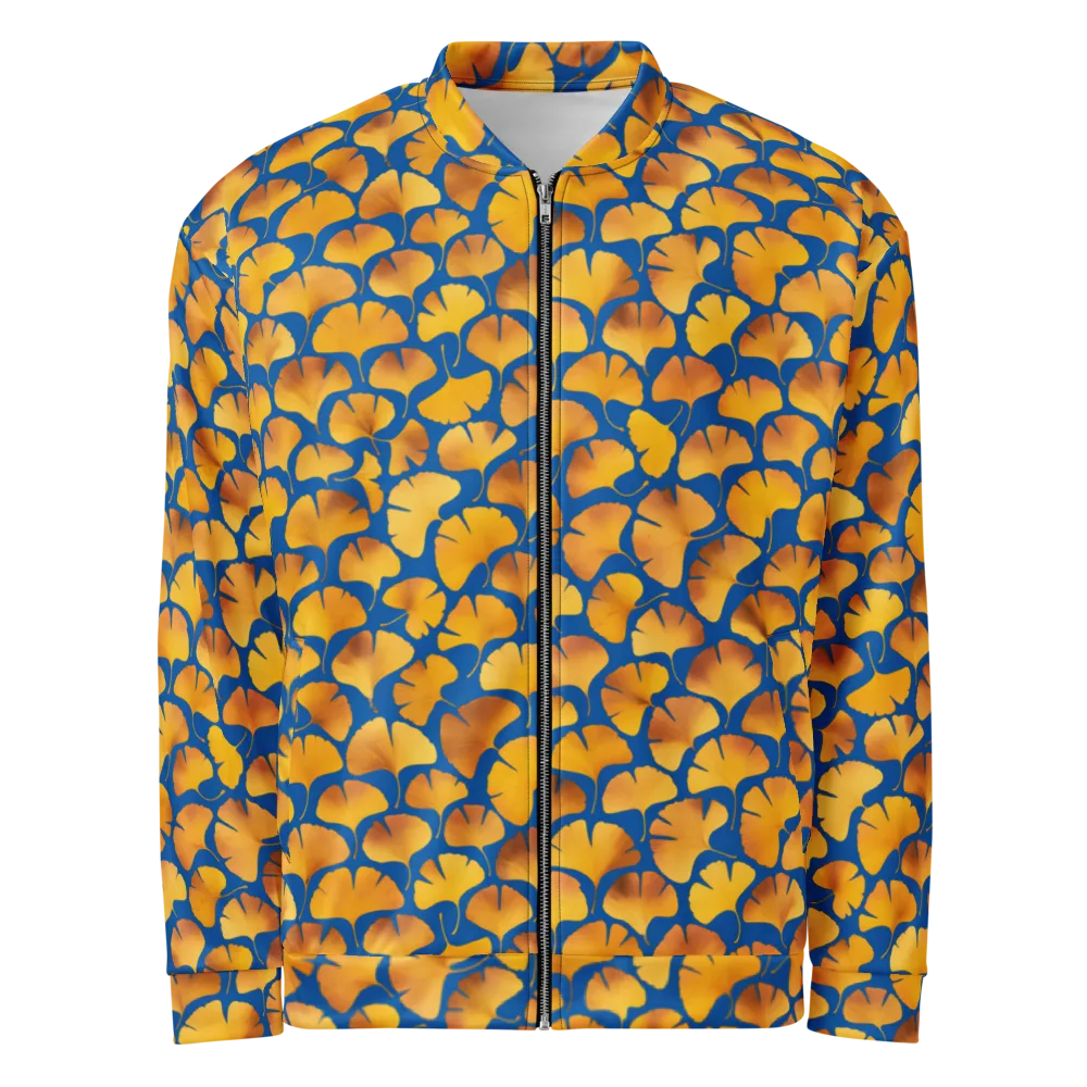 Blue Ginkgo on Bomber Jacket — Front