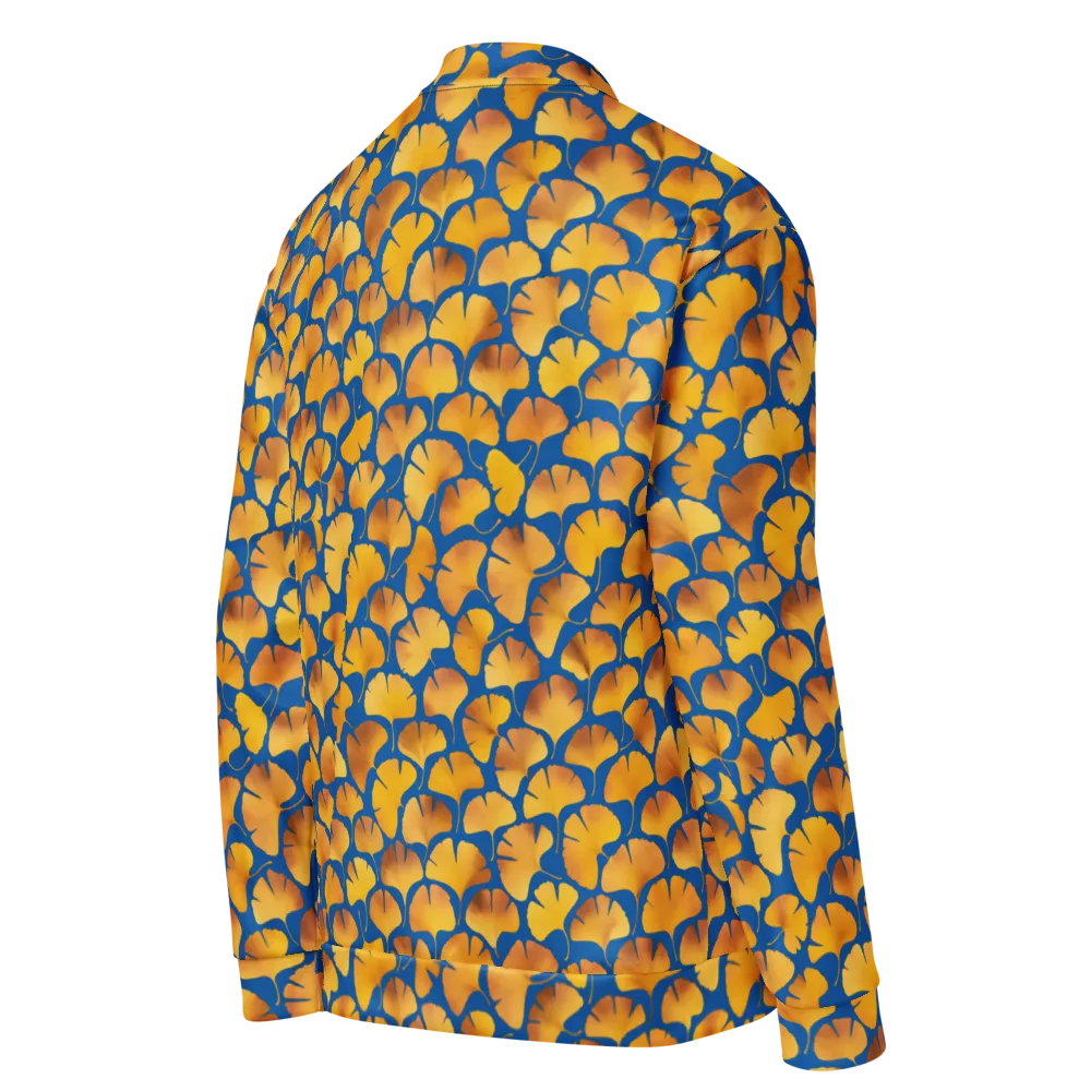 Blue Ginkgo on Bomber Jacket — Right Back