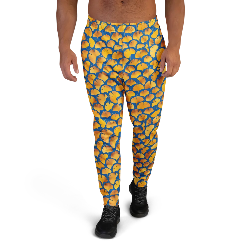 Blue Ginkgo on Men's Joggers — Front