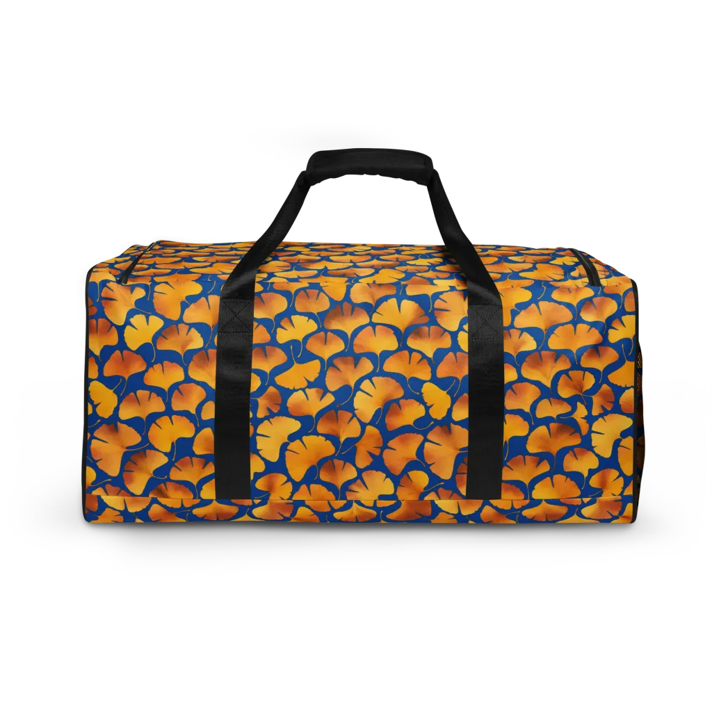 Blue Ginkgo on Duffle Bag — Back