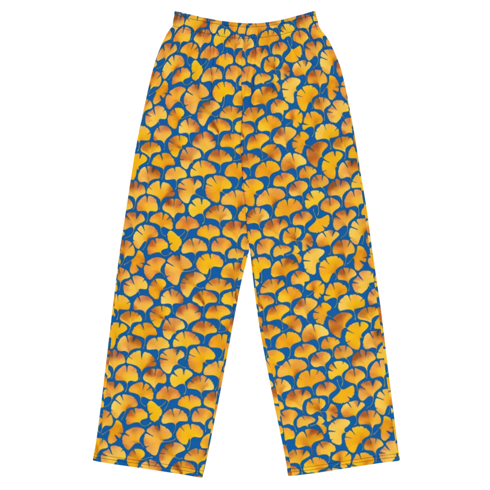 Blue Ginkgo on Wide-Leg Pants — Front
