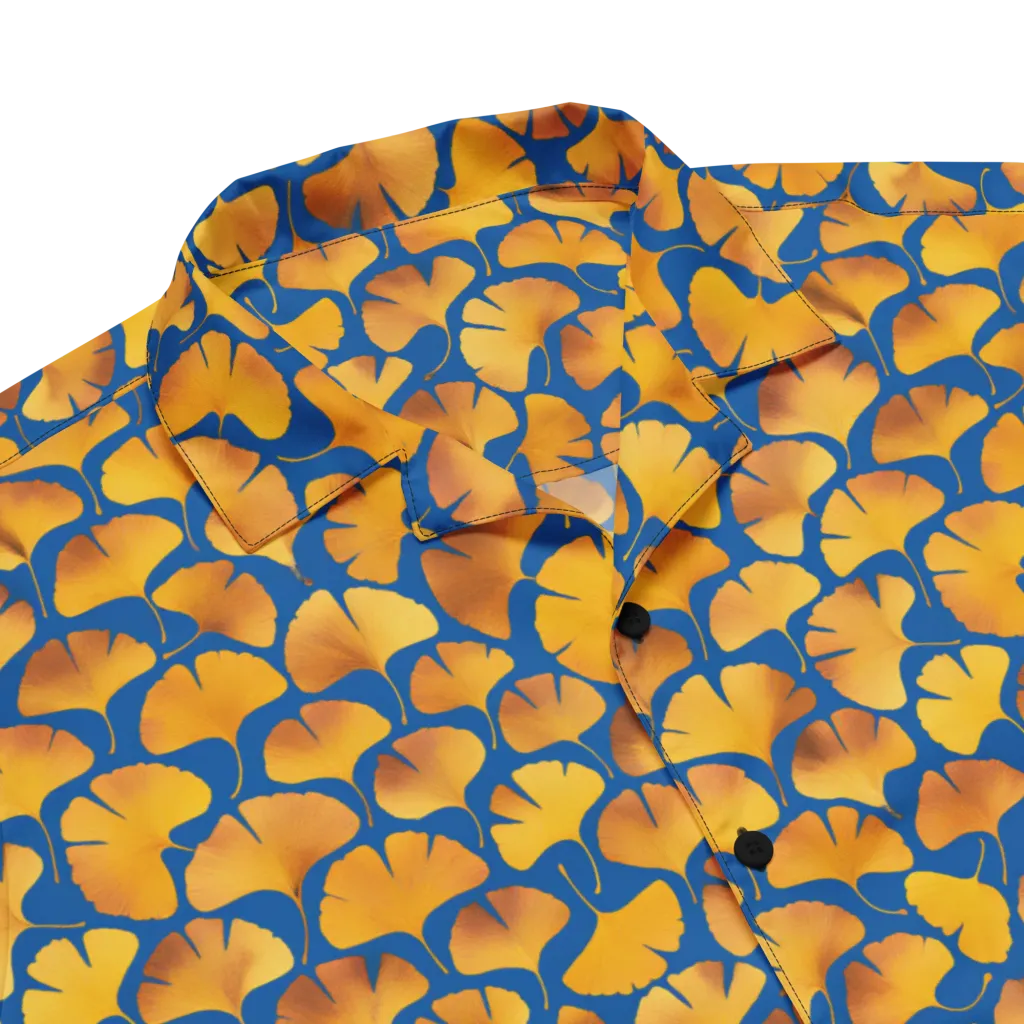 Blue Ginkgo on Button Shirt — Product details