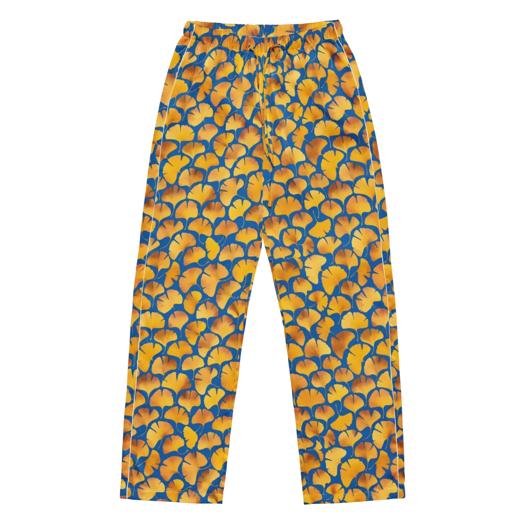 Blue Ginkgo on Women's Pajama Pants — Front
