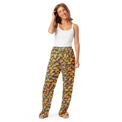 Blue Ginkgo on a Women's Pajama Pants