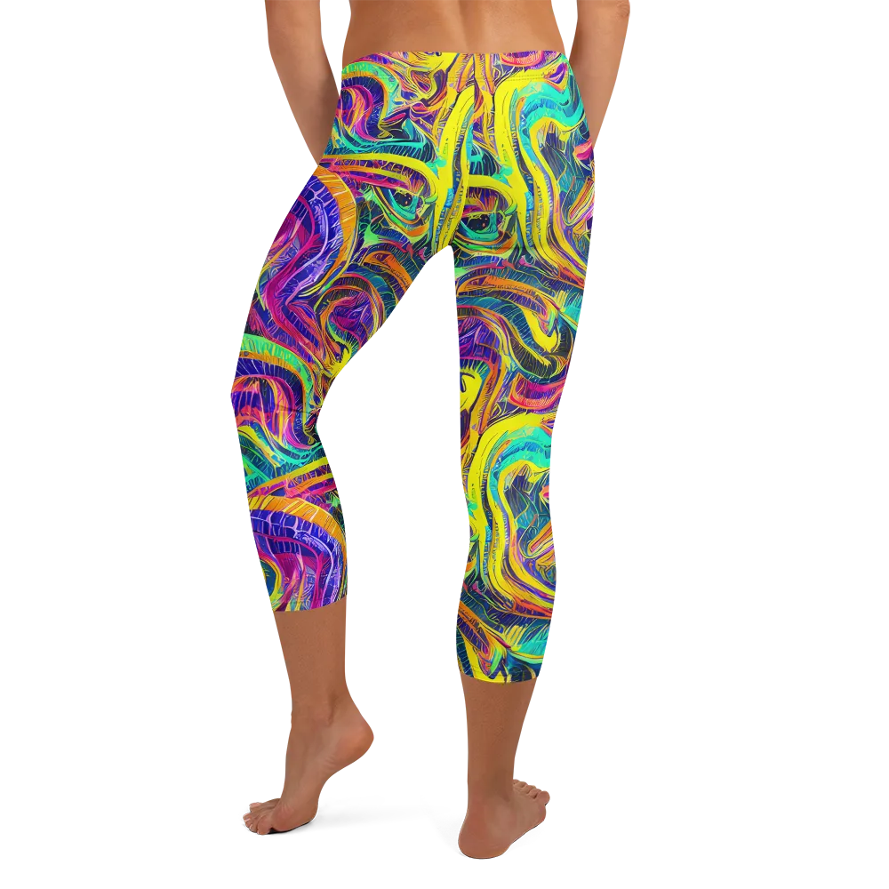 Fevered Spectrum on Capri Leggings — Back