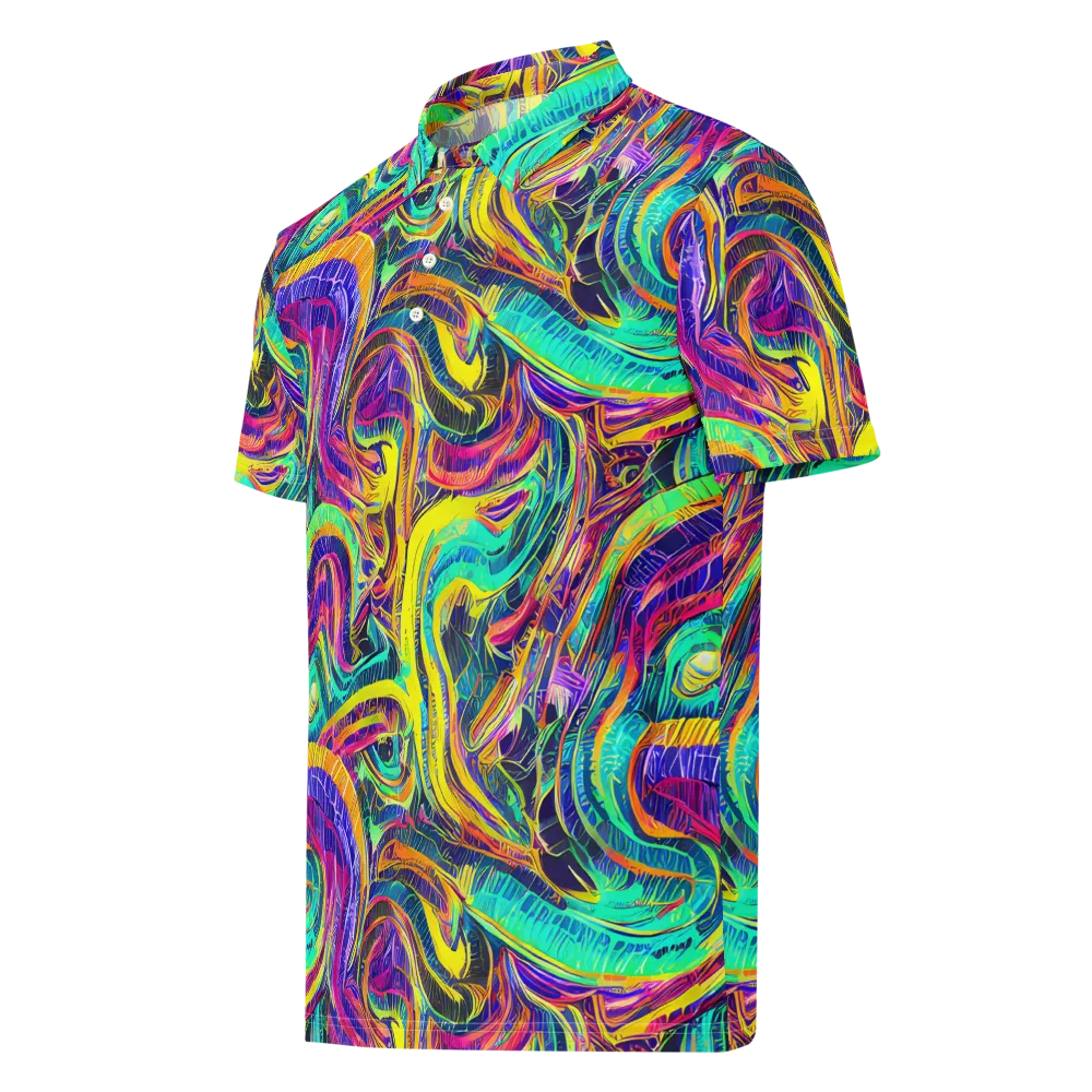 Fevered Spectrum on Men's Slim Fit Polo Shirt — Left Front