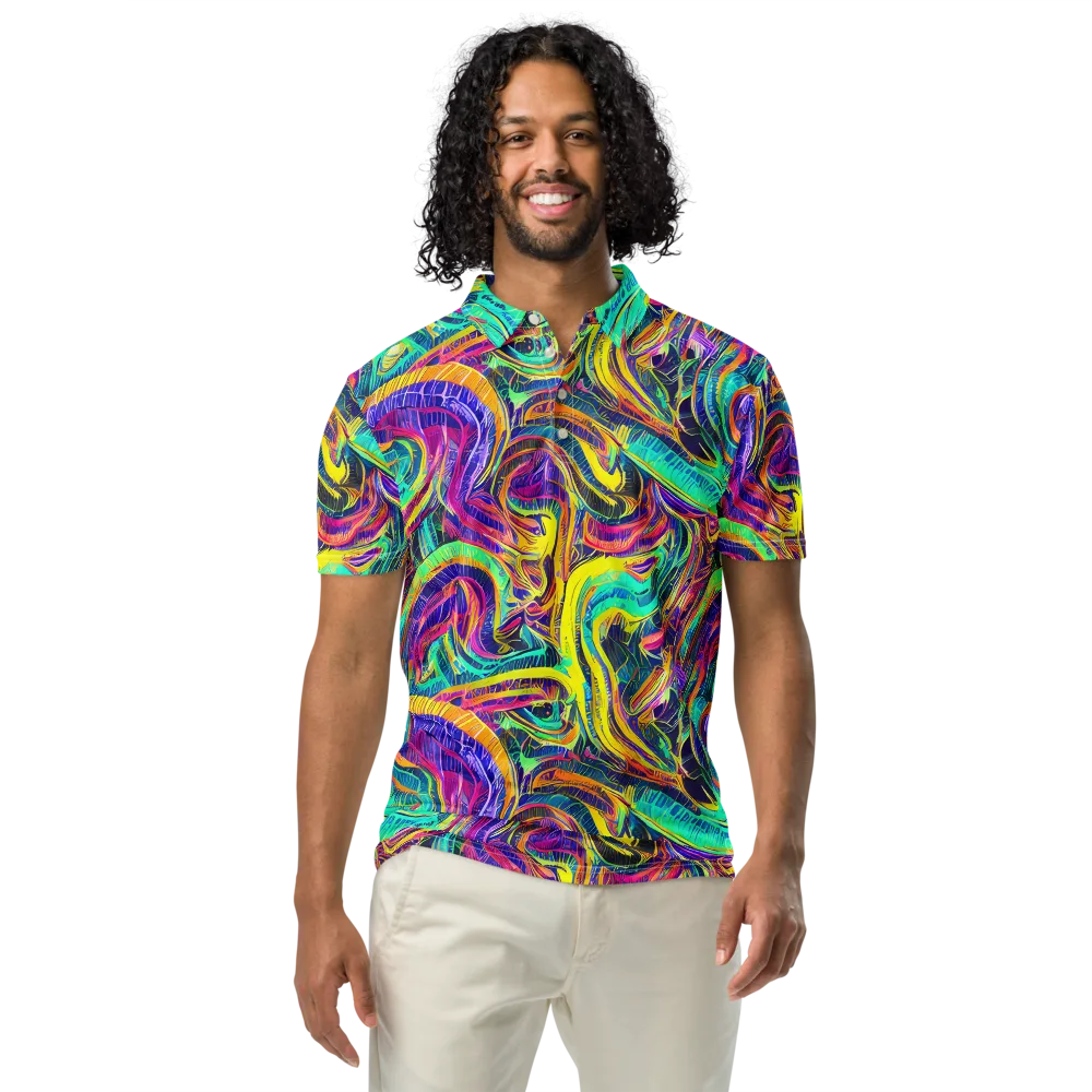 Fevered Spectrum on Men's Slim Fit Polo Shirt — Front