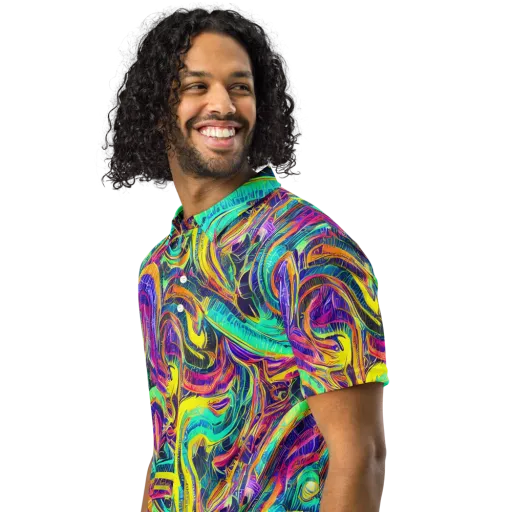 Fevered Spectrum on a Men's Slim Fit Polo Shirt