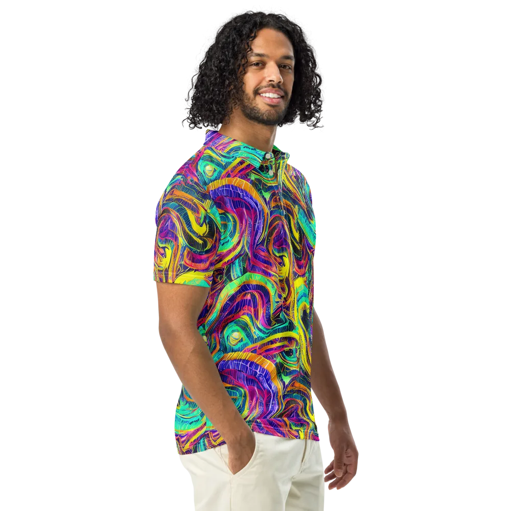 Fevered Spectrum on Men's Slim Fit Polo Shirt — Right Front