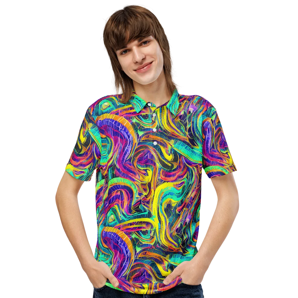 Fevered Spectrum on Men's Slim Fit Polo Shirt — Front