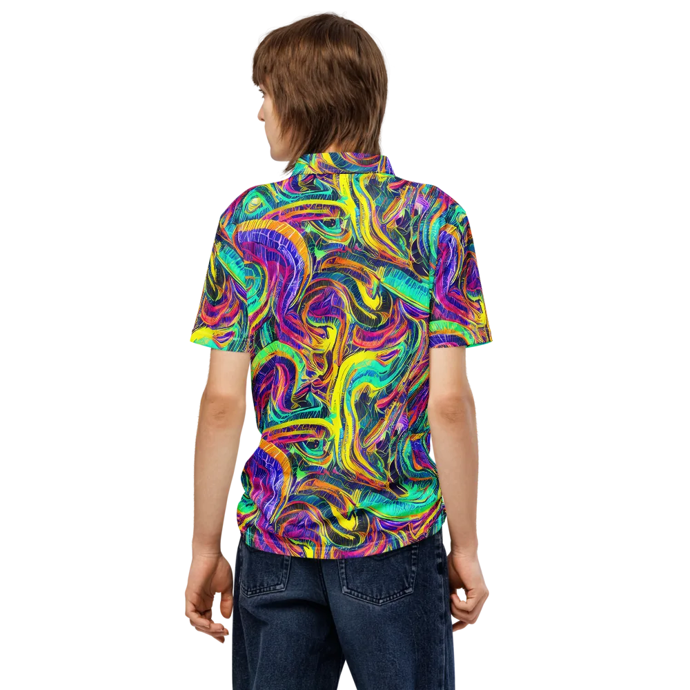 Fevered Spectrum on Men's Slim Fit Polo Shirt — Back