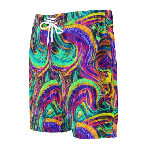 Fevered Spectrum on a Men's Board Shorts
