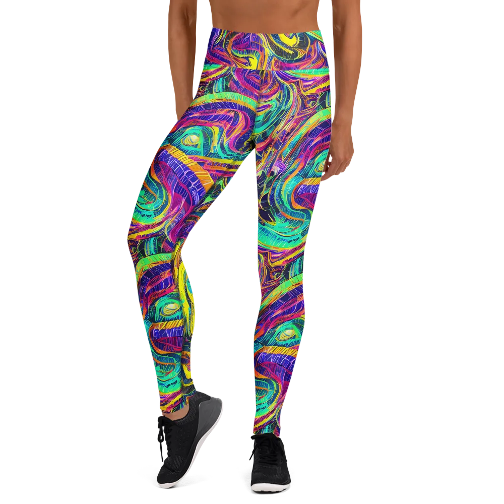 Fevered Spectrum on Yoga Leggings — Front