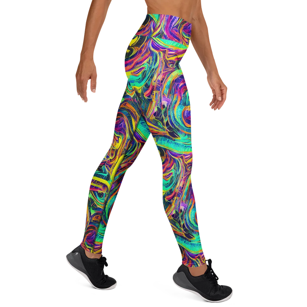 Fevered Spectrum on Yoga Leggings — Right