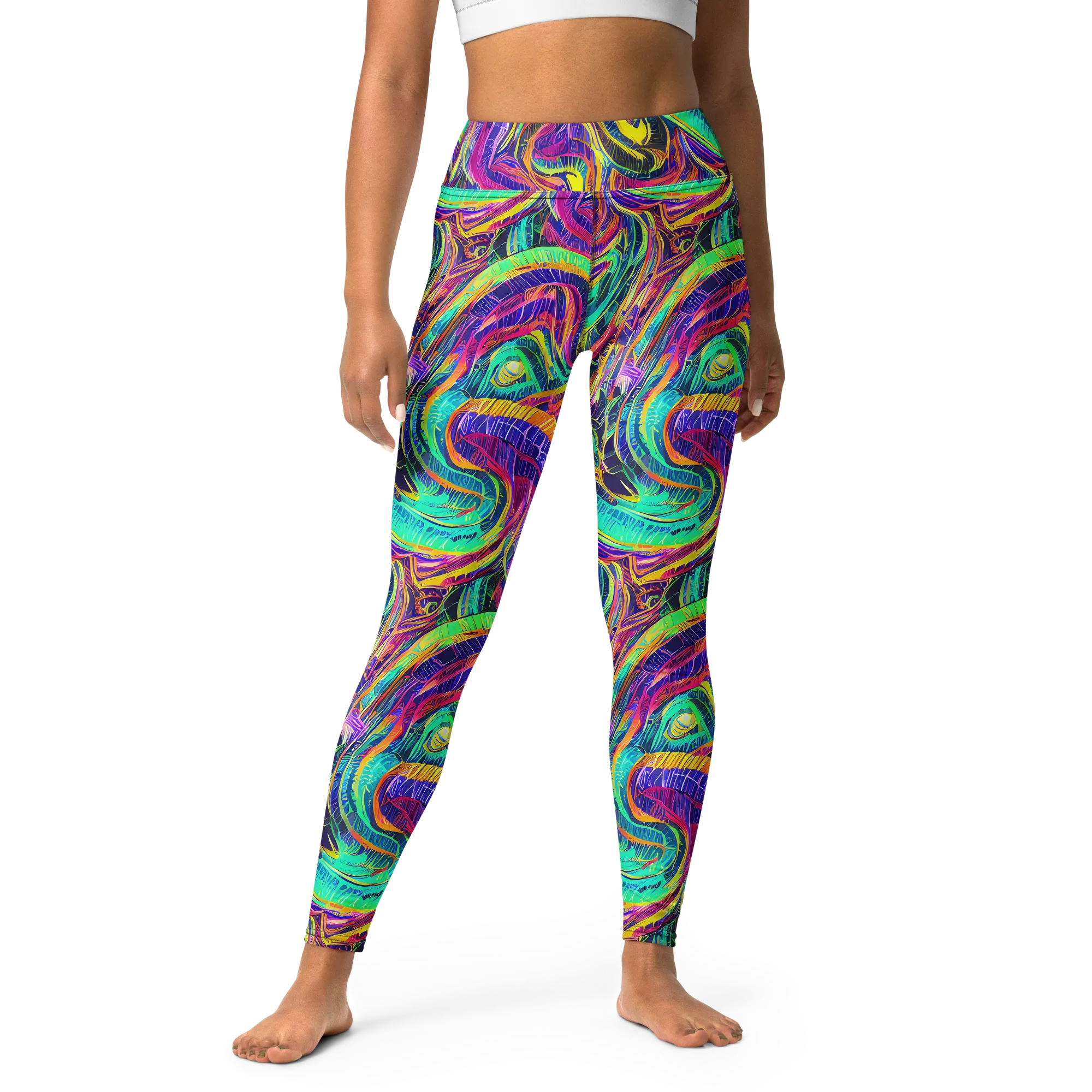 Fevered Spectrum on Yoga Leggings — Front