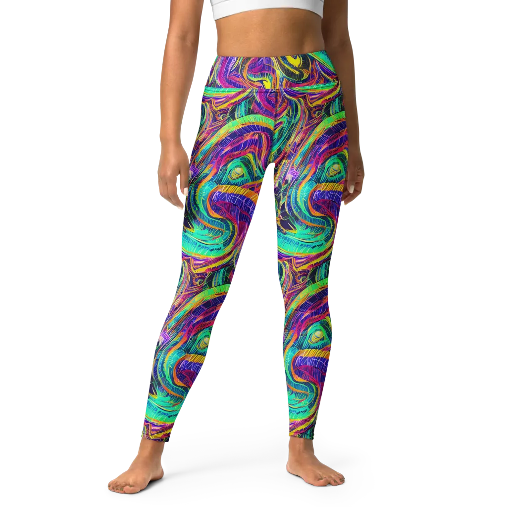 Fevered Spectrum on Yoga Leggings — Front