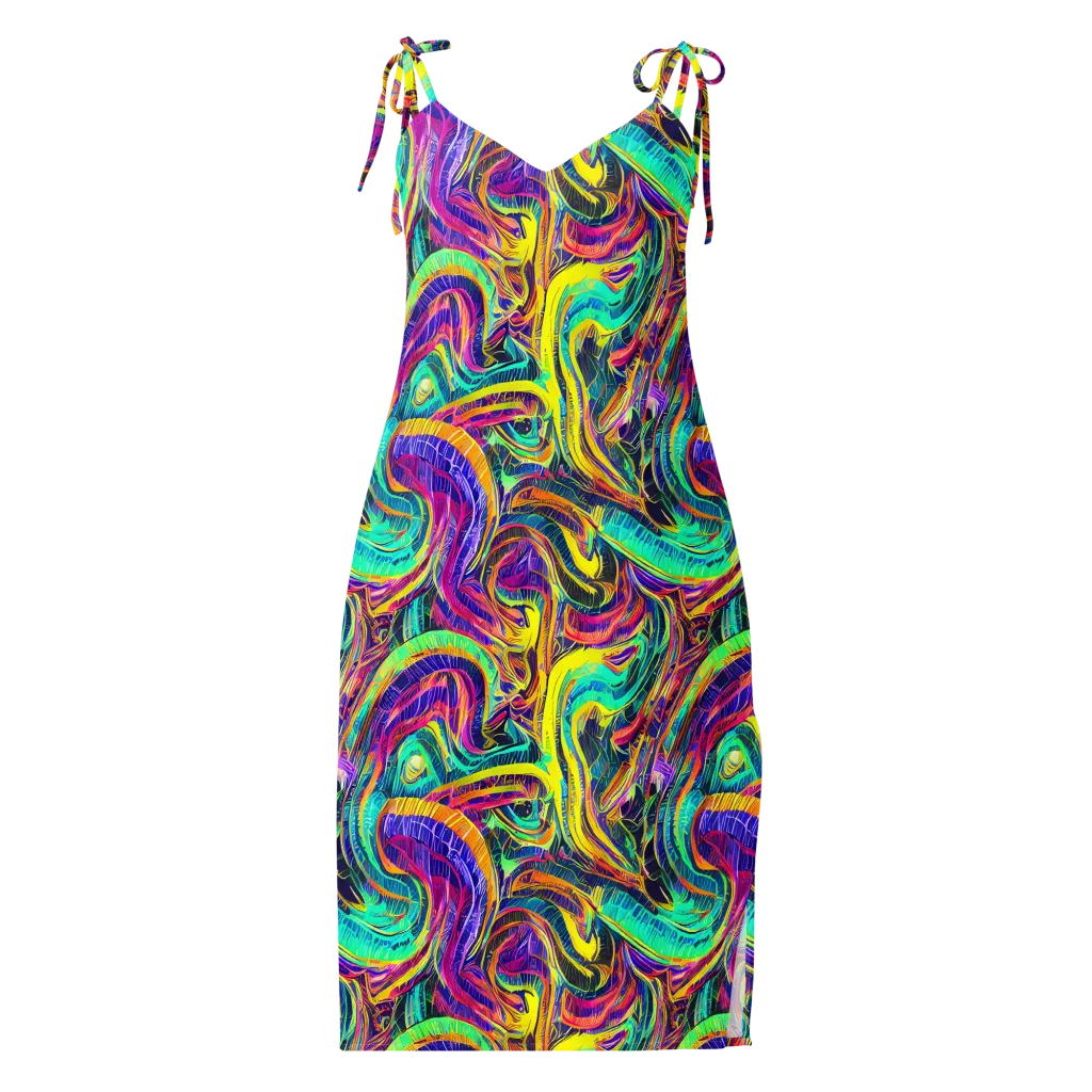 Fevered Spectrum on Slip Dress — Front