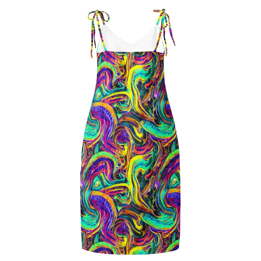Fevered Spectrum on Slip Dress — Back