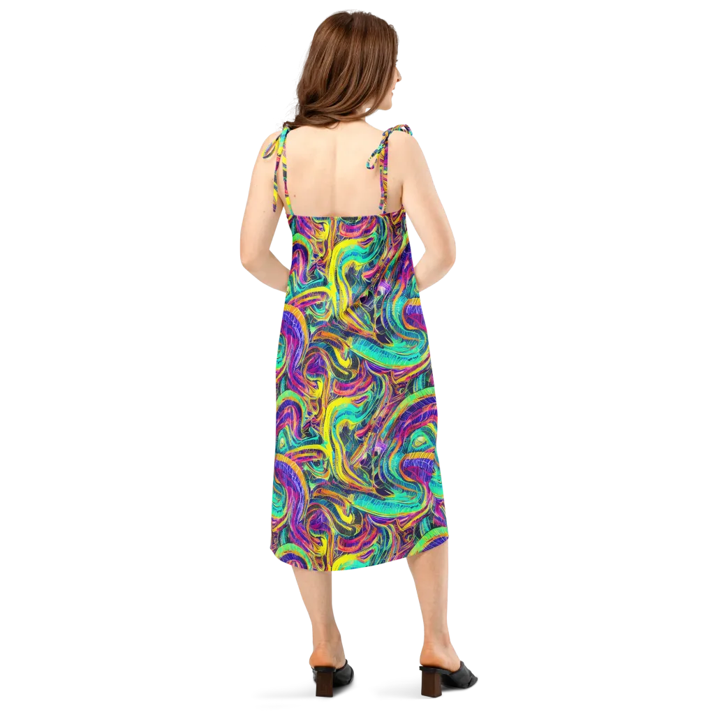 Fevered Spectrum on Slip Dress — Back