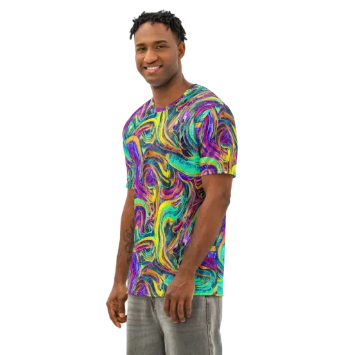 Fevered Spectrum on a Men's Cotton Crew Neck T-Shirt