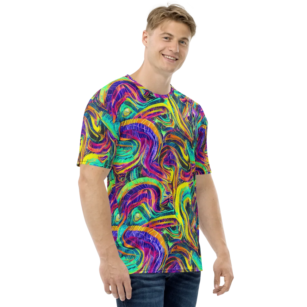 Fevered Spectrum on Men's Crew Neck T-Shirt — Right