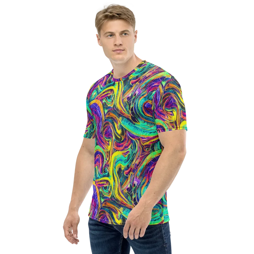 Fevered Spectrum on Men's Crew Neck T-Shirt — Left