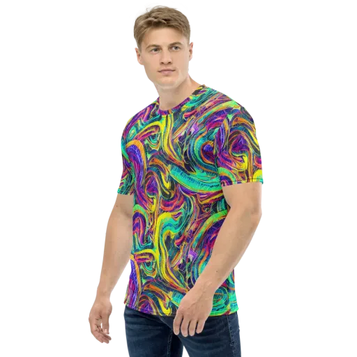 Fevered Spectrum on a Men's Crew Neck T-Shirt