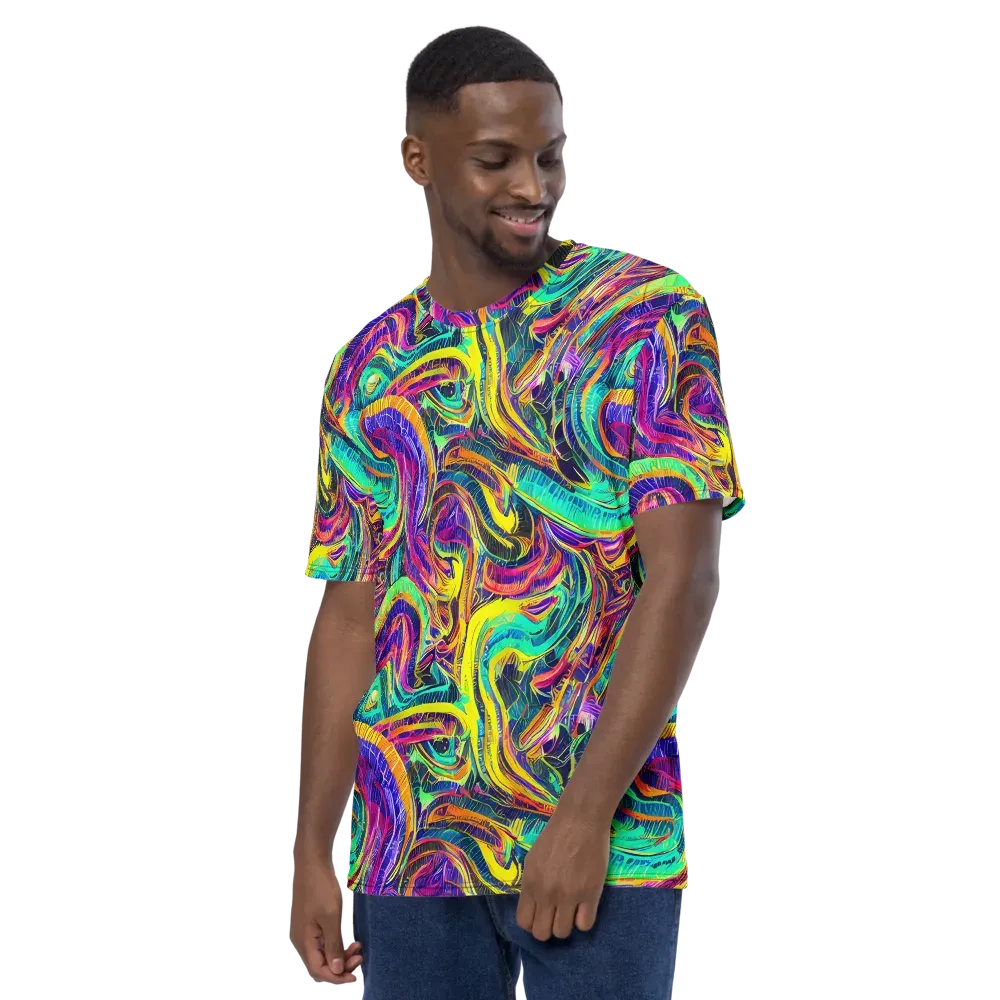 Fevered Spectrum on Men's Crew Neck T-Shirt — Left